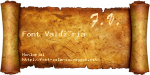 Font Valéria névjegykártya