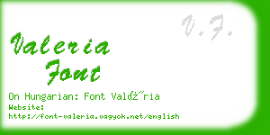 valeria font business card